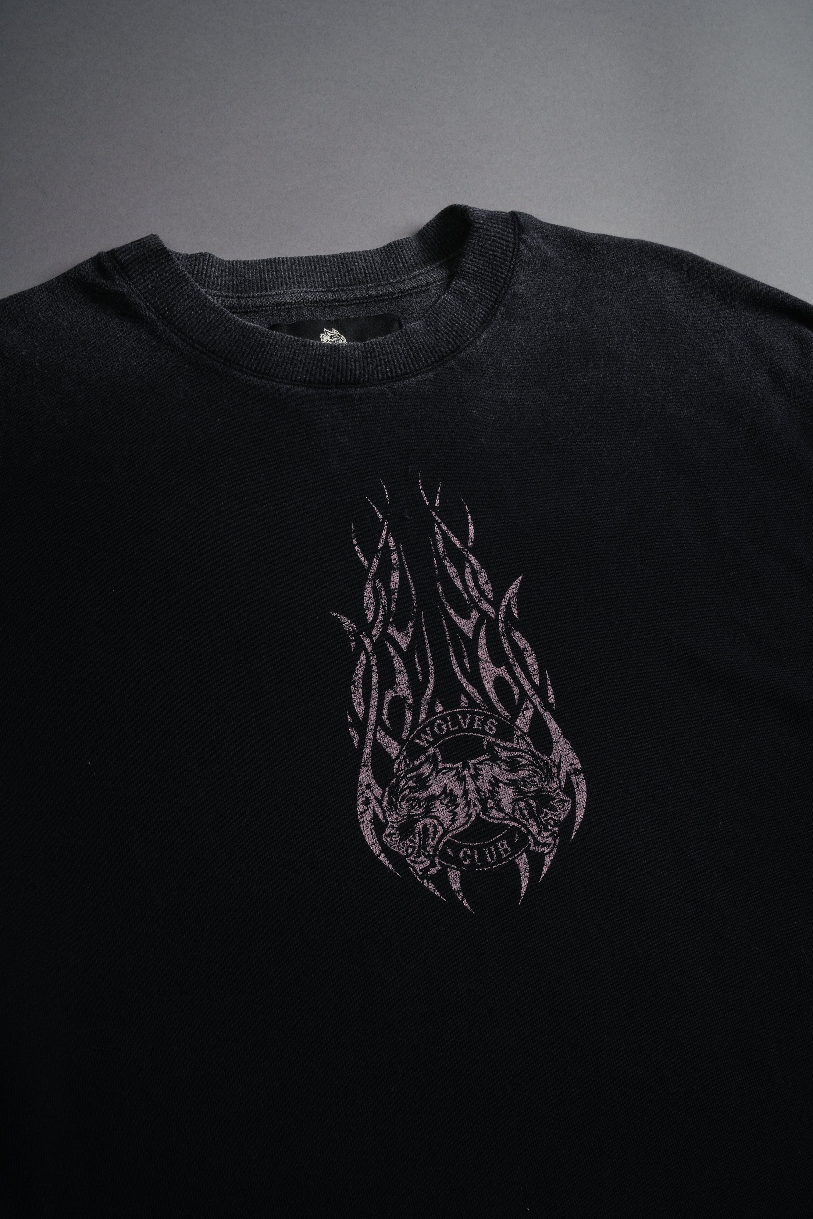 Finite Flame Premium Raw Hem "Box Cut" Unisex Tee in Black