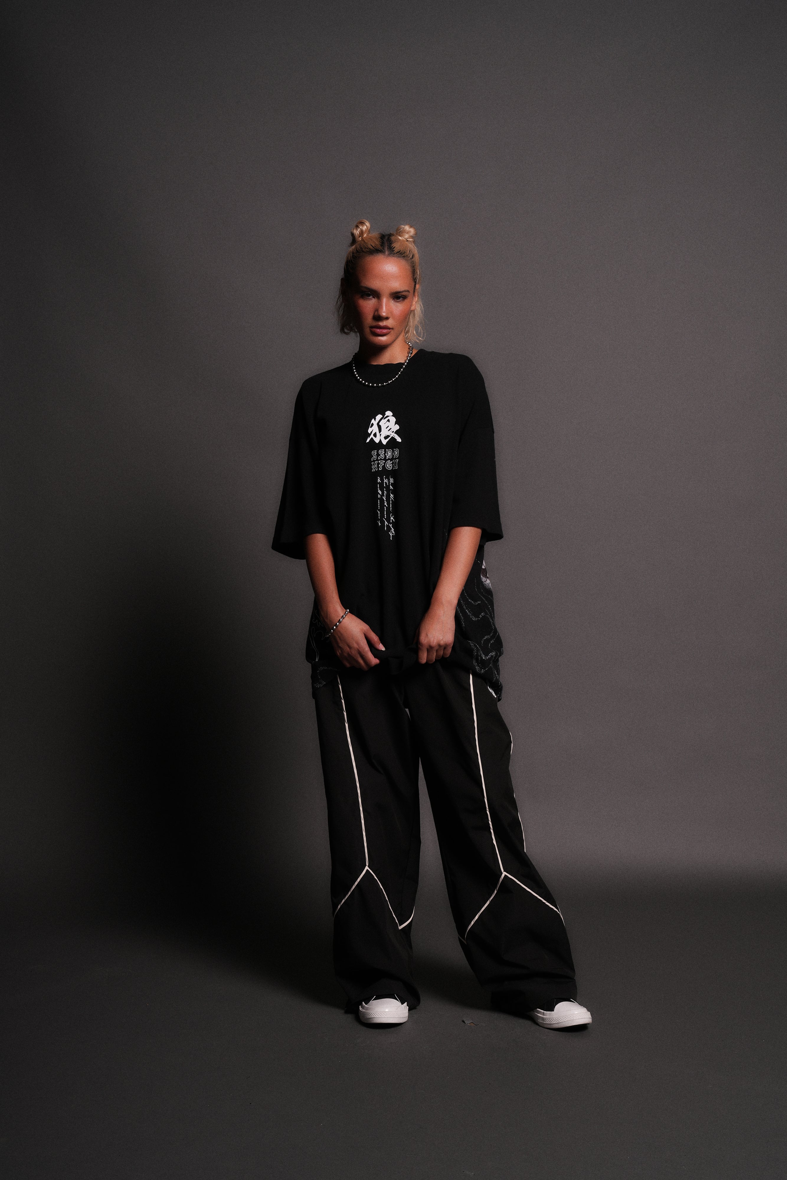 Baki Hanma "Side By Side" Series Premium Oversized Tee in Black