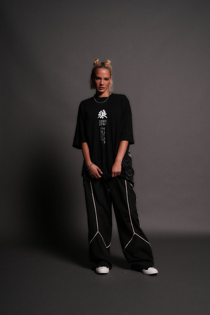 Baki Hanma "Side By Side" Series Premium Oversized Tee in Black