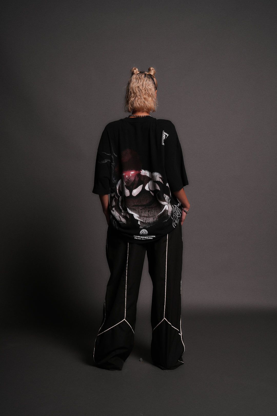 Baki Hanma "Side By Side" Series Premium Oversized Tee in Black
