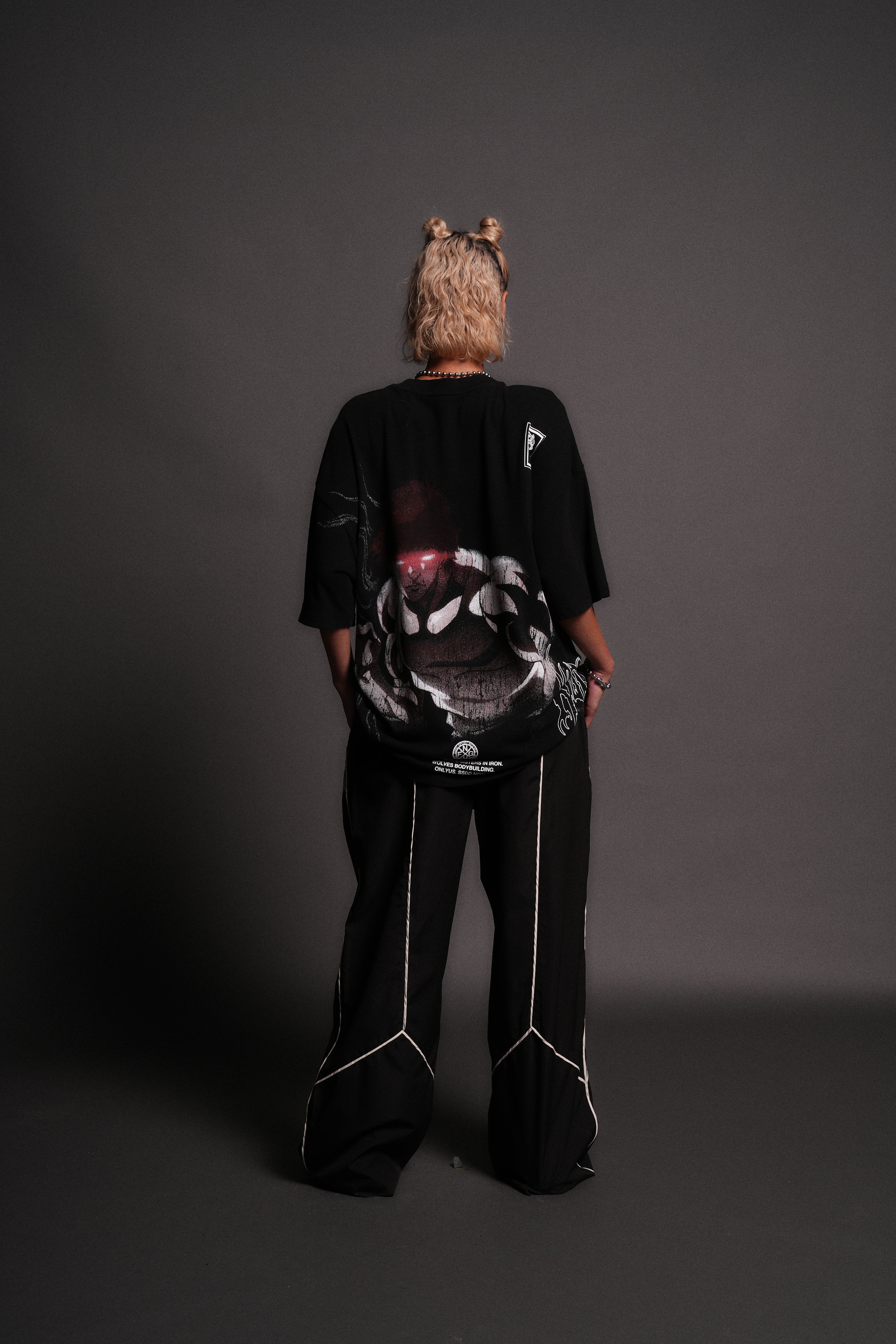 Baki Hanma "Side By Side" Series Premium Oversized Tee in Black