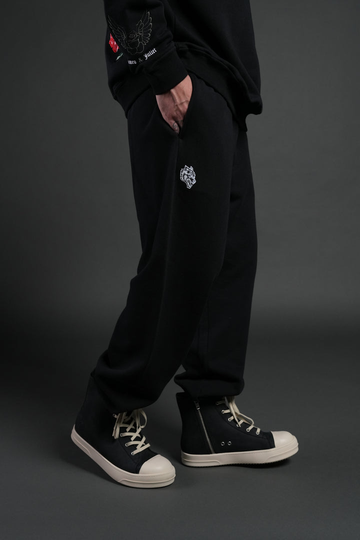 Heart Oath Unisex Lightweight Lounger Sweat Pants in Black