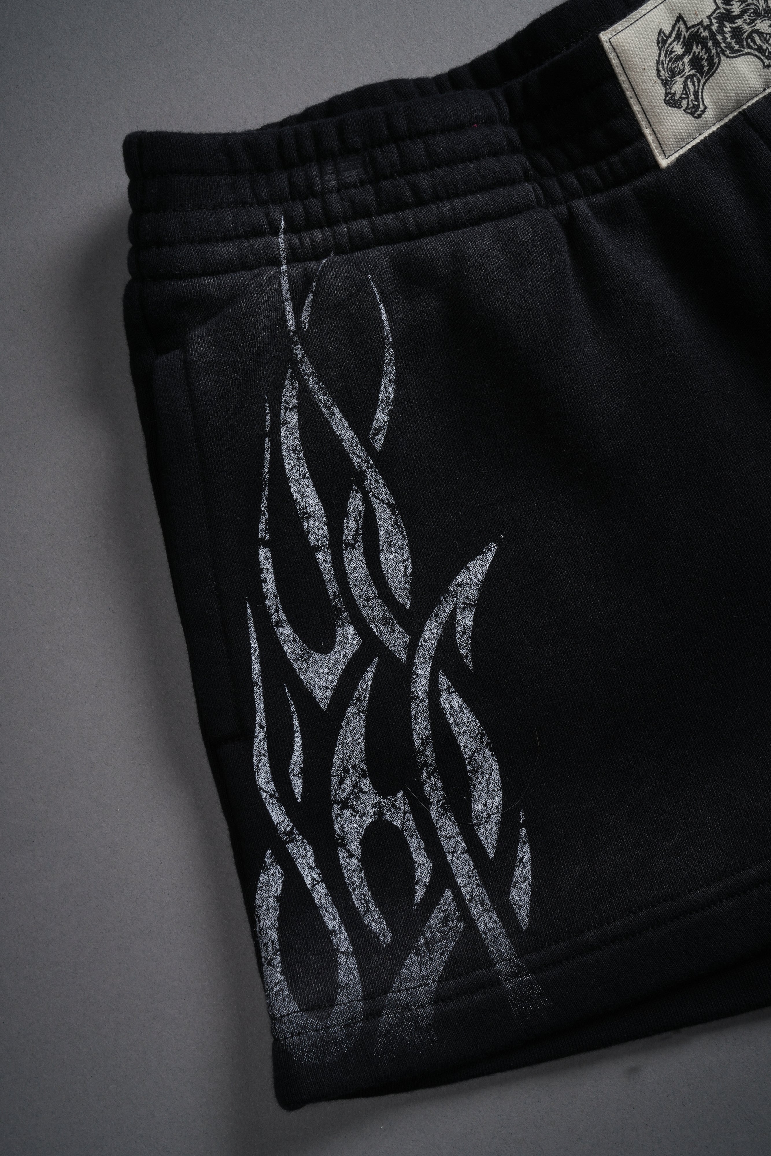 Finite Flame Ellie Sweat Shorts in Black Drift Wash
