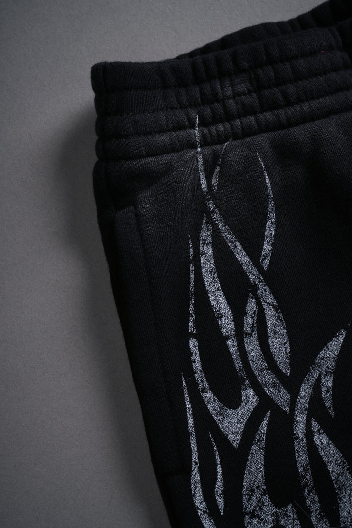Finite Flame Ellie Sweat Shorts in Black Drift Wash