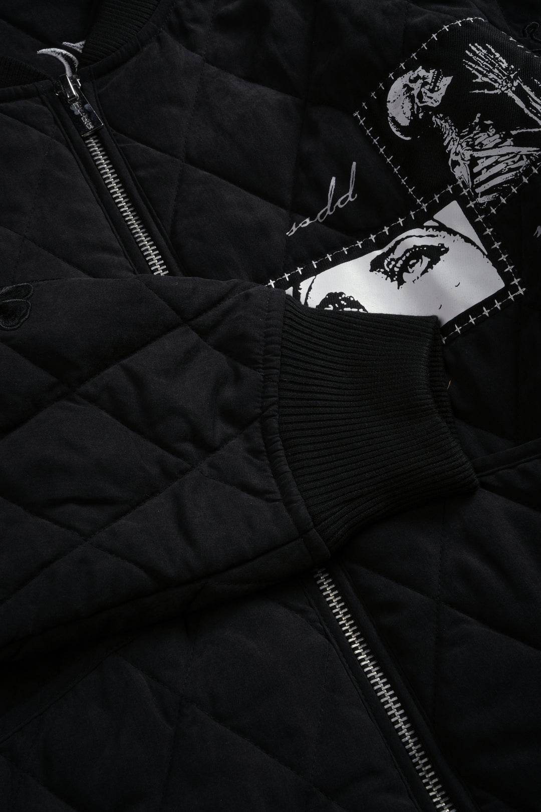 Sacred Wolves Boxy Darco Quilted Jacket in Black