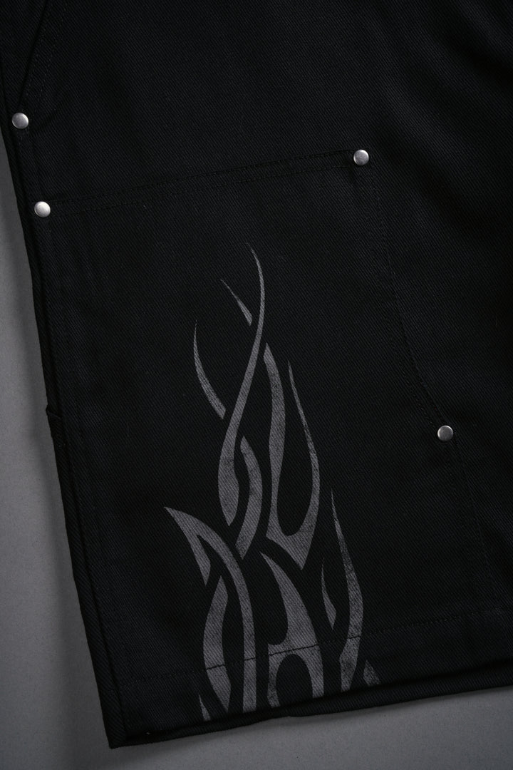 Finite Flame Oversized Clark Utility Shorts in Black