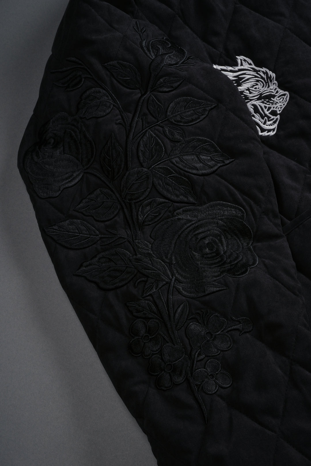 Sacred Wolves Boxy Darco Quilted Jacket in Black