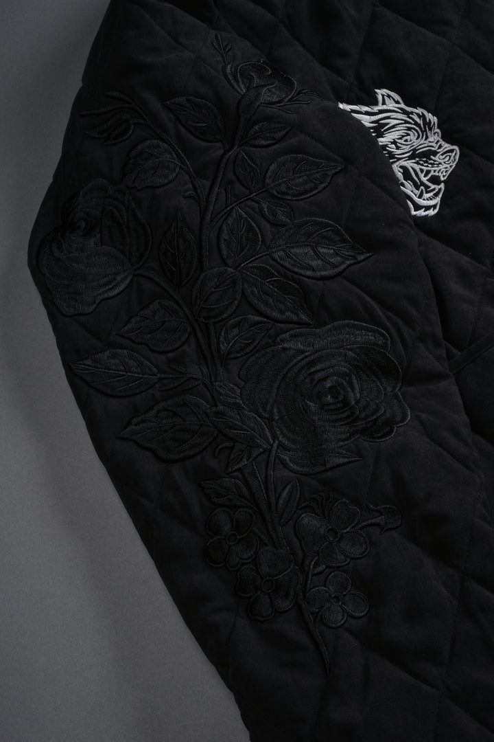 Sacred Wolves Boxy Darco Quilted Jacket in Black