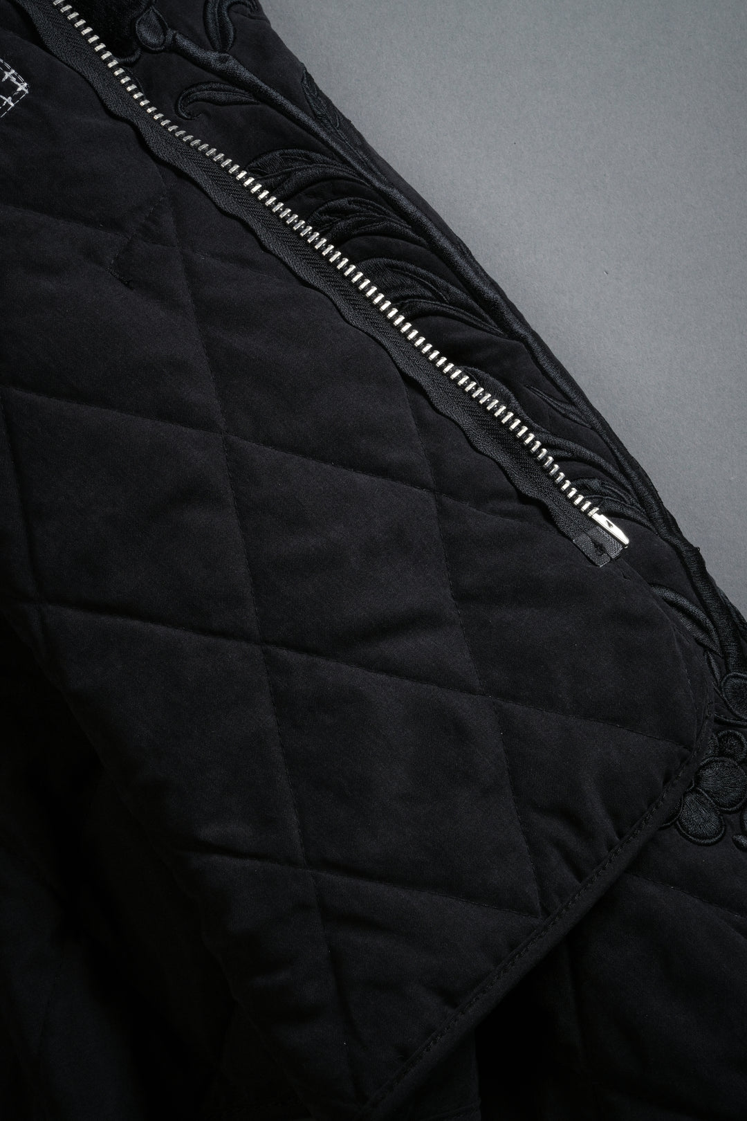 Sacred Wolves Boxy Darco Quilted Jacket in Black