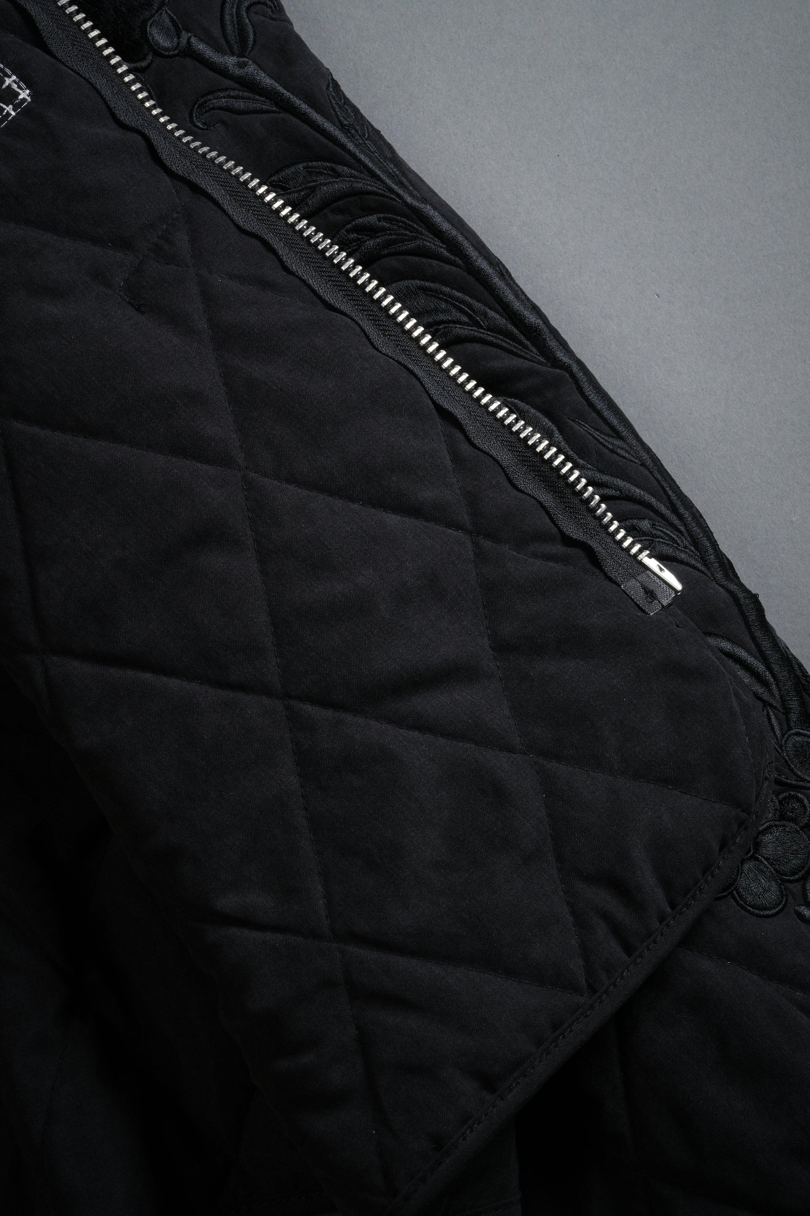 Sacred Wolves Boxy Darco Quilted Jacket in Black