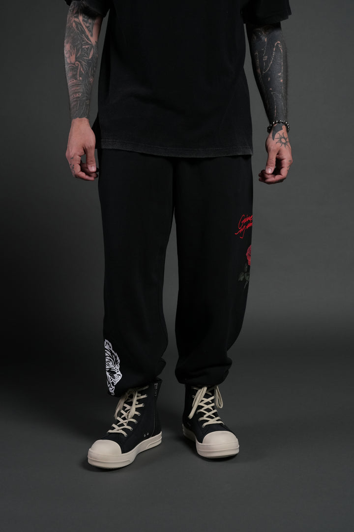 Sin Again Unisex Lightweight Lounger Sweat Pants in Black