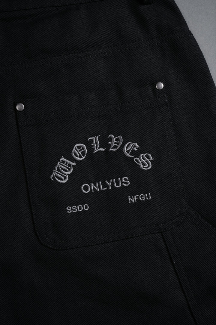 Finite Flame Oversized Clark Utility Shorts in Black