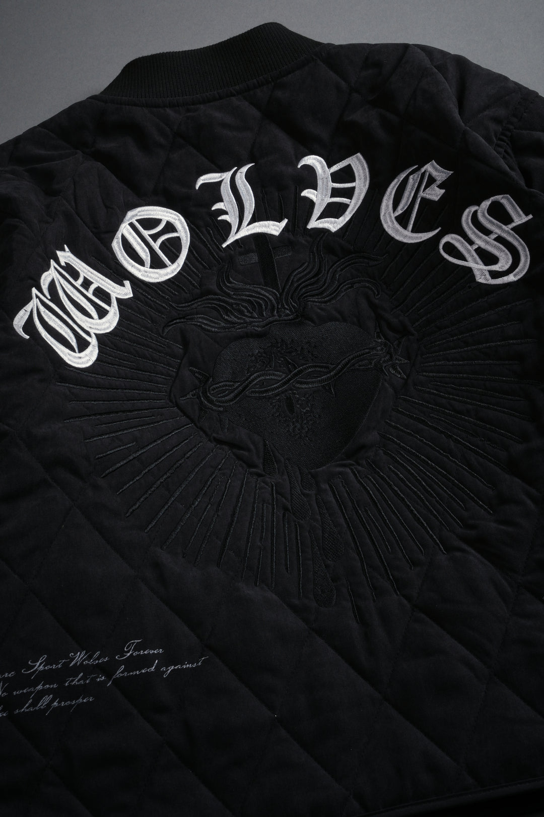 Sacred Wolves Boxy Darco Quilted Jacket in Black