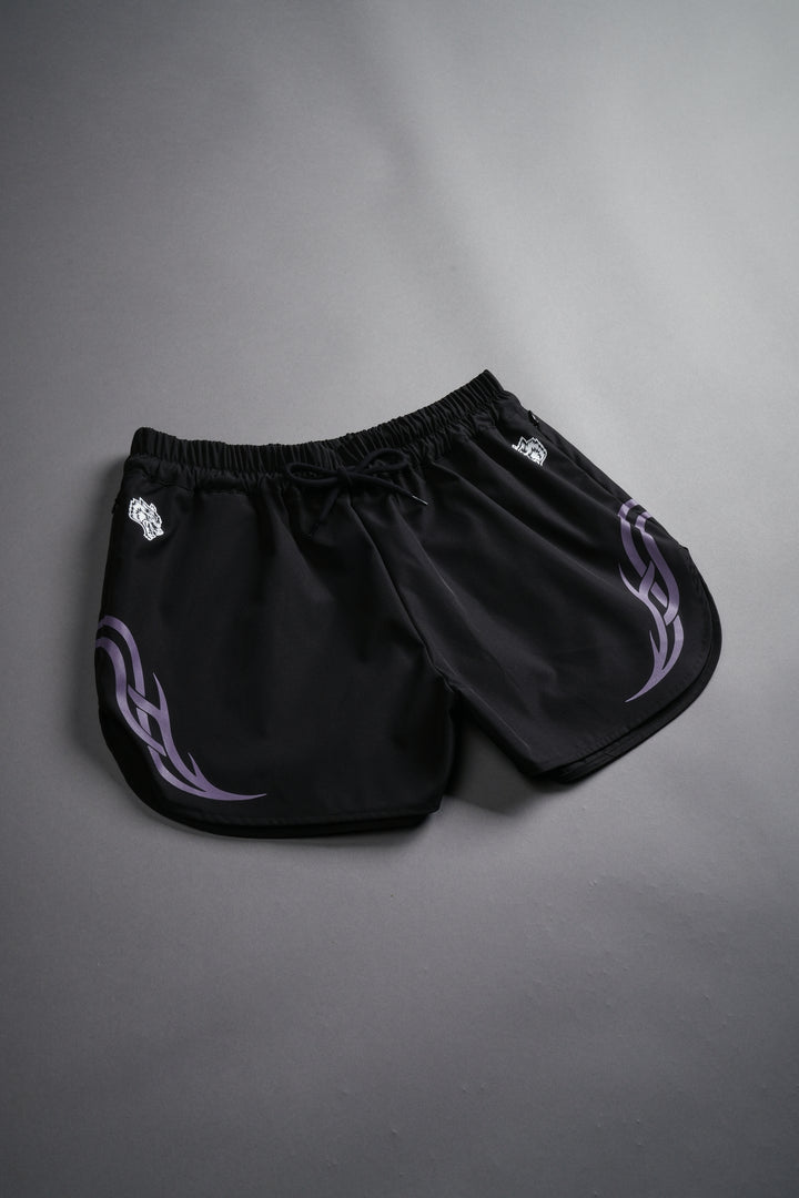 Dual Finite Code She Nadia Track Shorts in Black