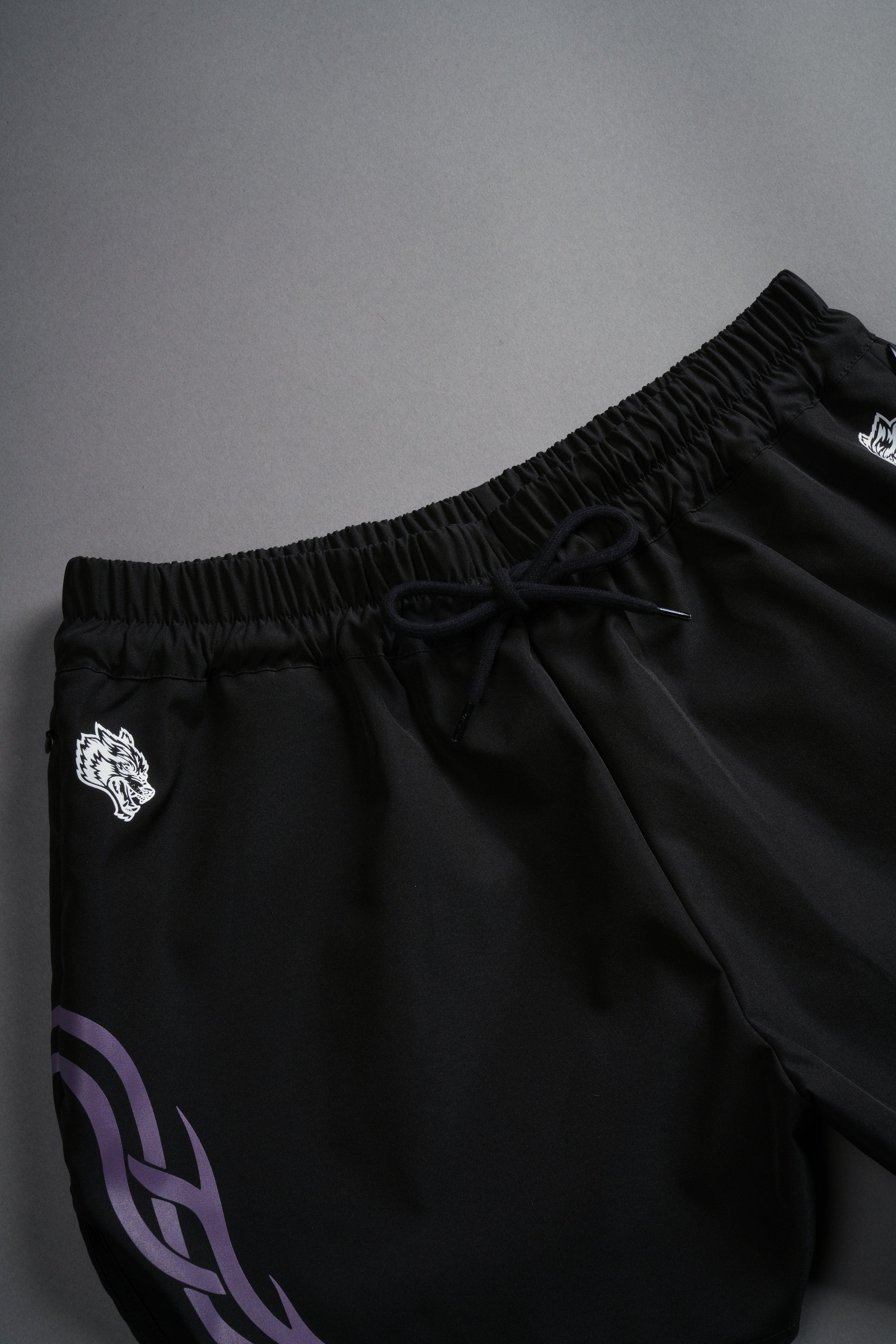 Dual Finite Code She Nadia Track Shorts in Black