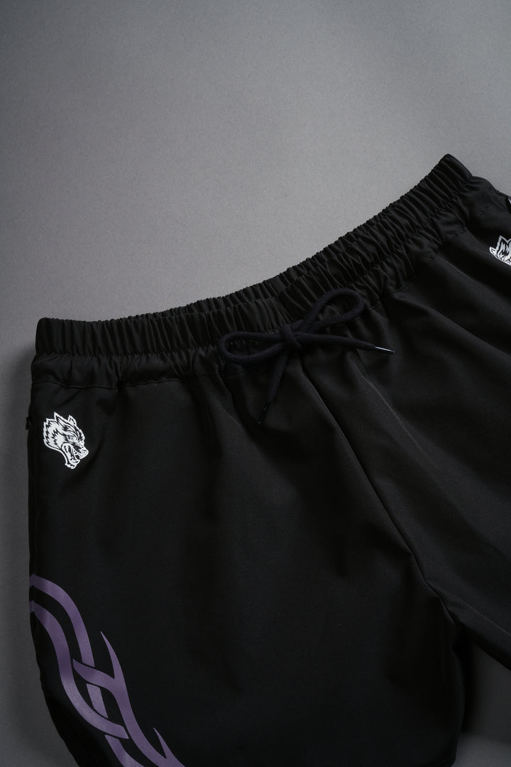 Dual Finite Code She Nadia Track Shorts in Black