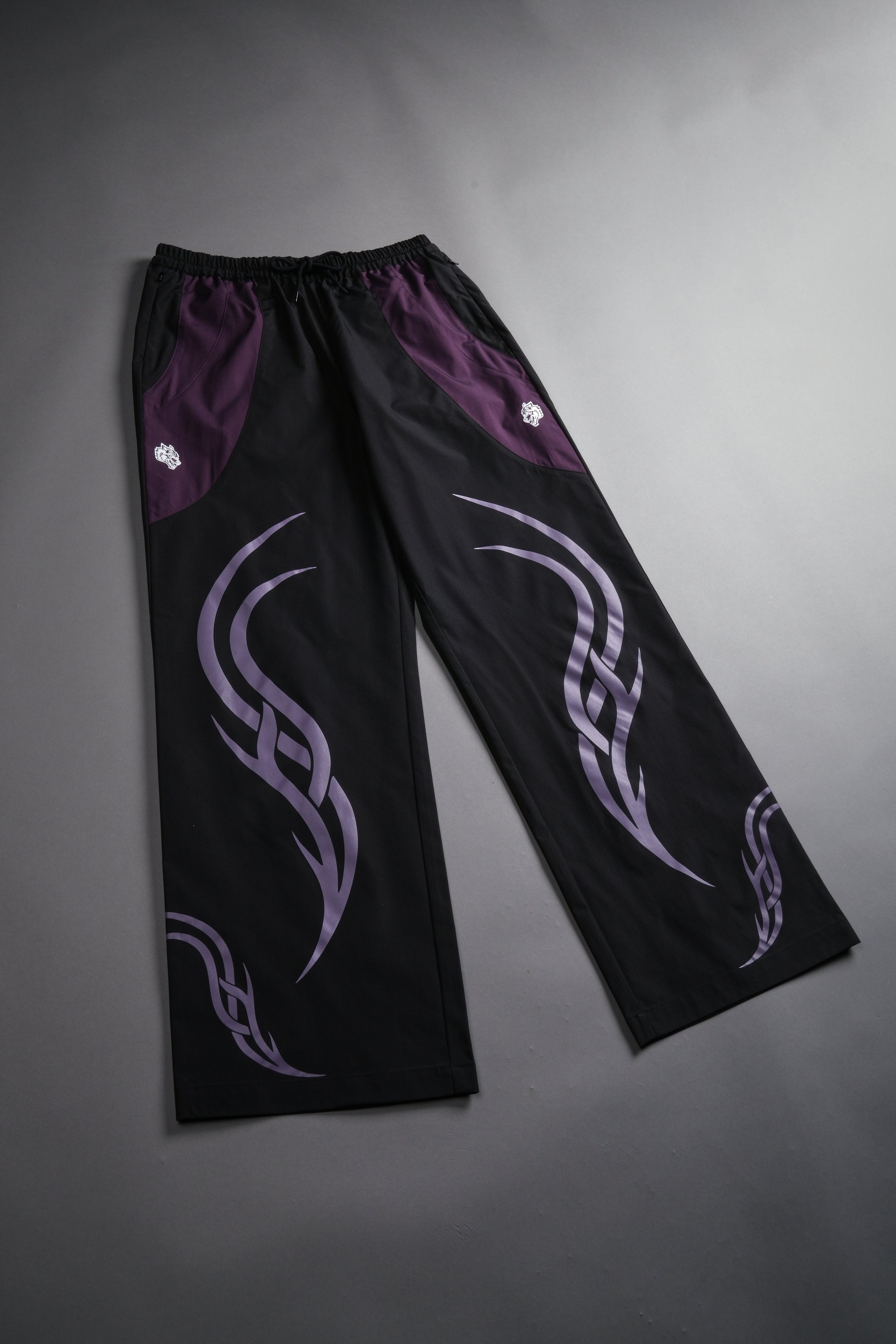Dual Finite Code She Nadia Track Pants in Black/Phantom Purple