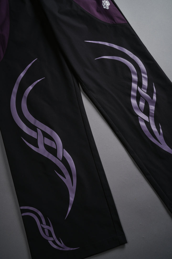 Dual Finite Code She Nadia Track Pants in Black/Phantom Purple