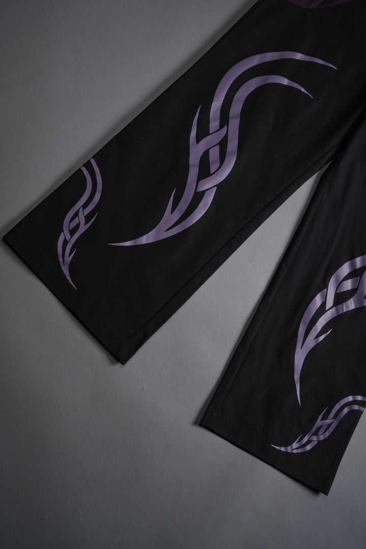 Dual Finite Code She Nadia Track Pants in Black/Phantom Purple