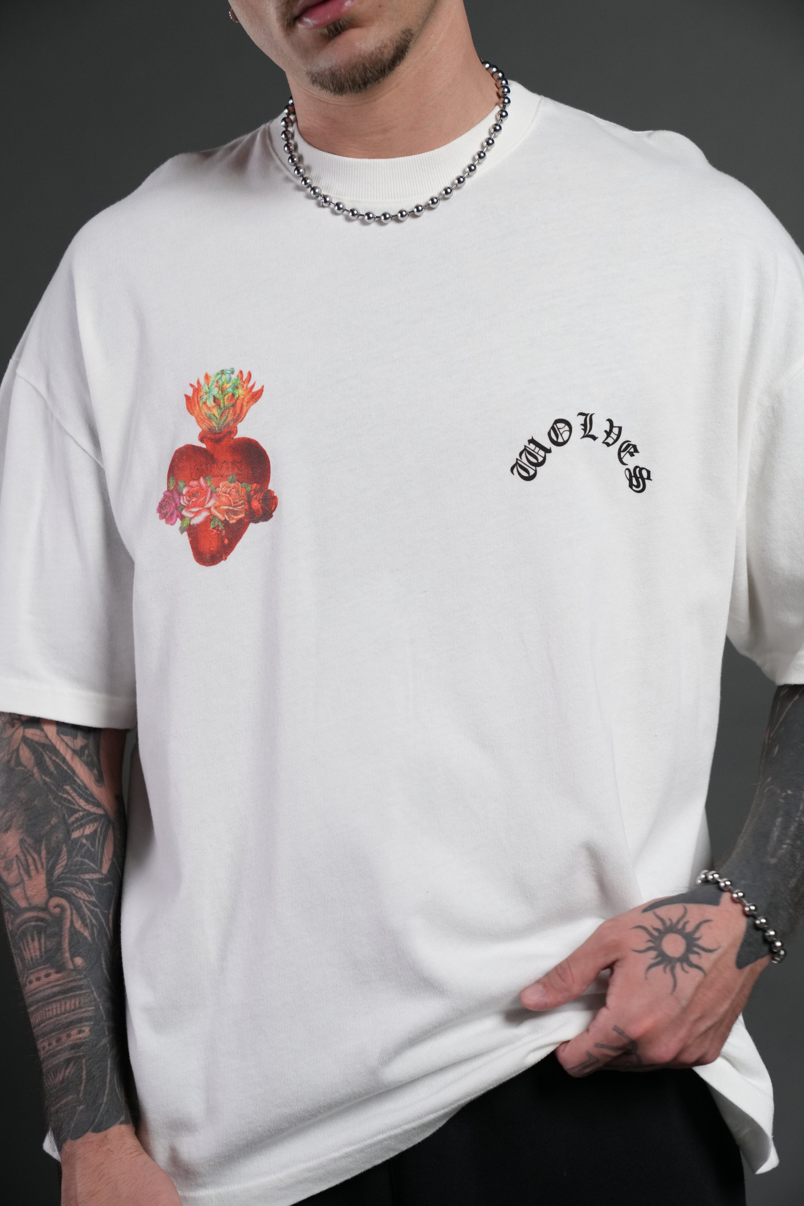 Heart Oath Premium Oversized Tee in Cream