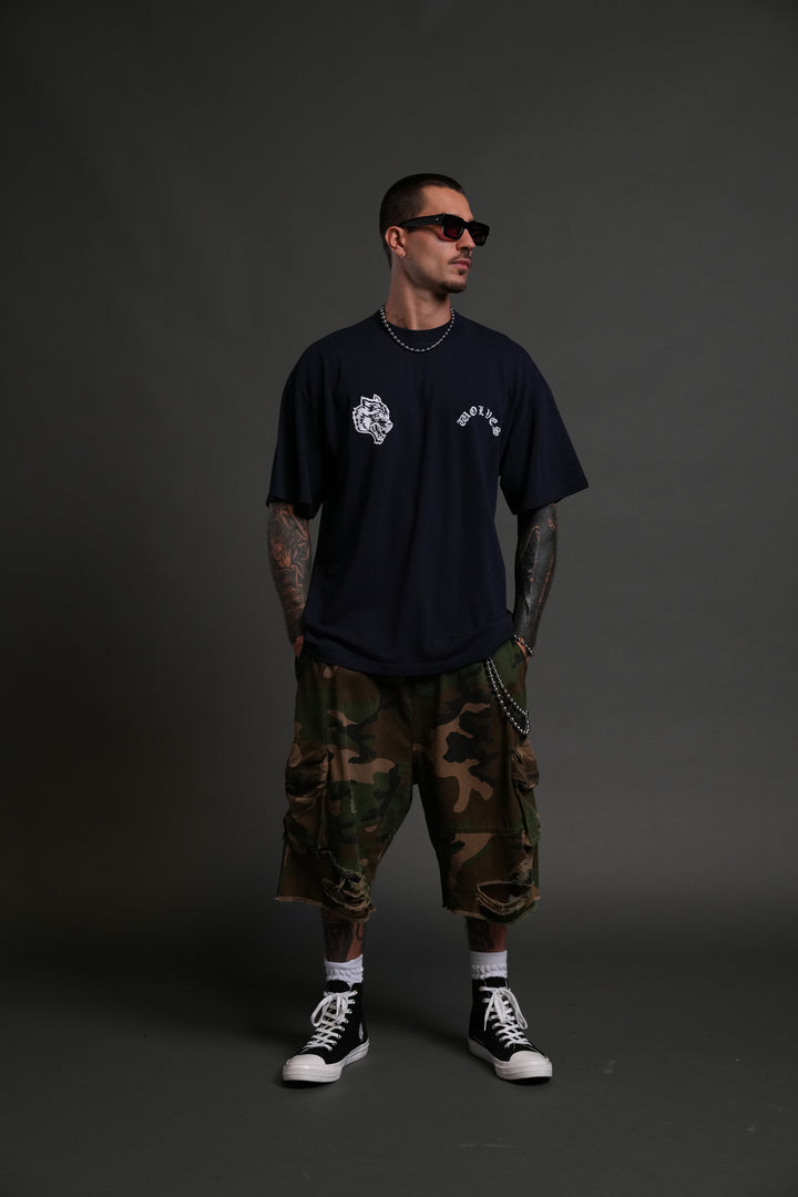 With Credence V2 "Premium" Oversized Tee in Navy