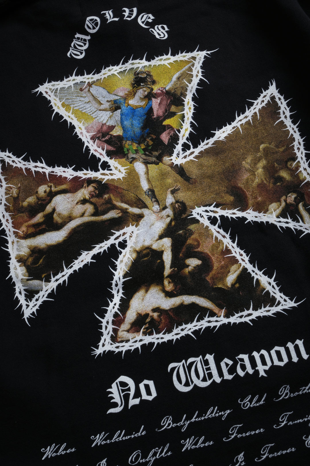 Ascend Distressed Grunge Mid Length Raw Hem Zip Hoodie in Black