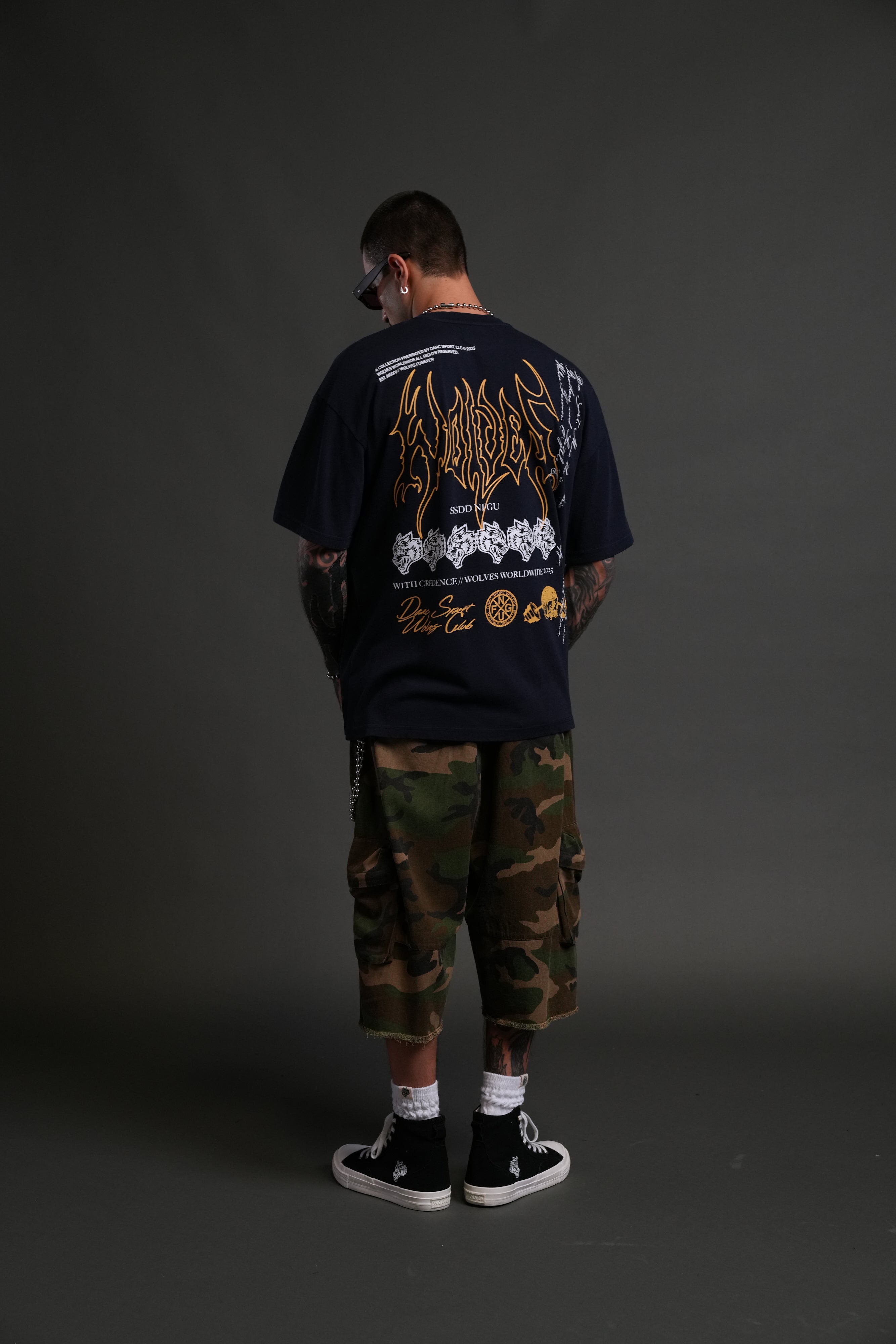 With Credence V2 "Premium" Oversized Tee in Navy