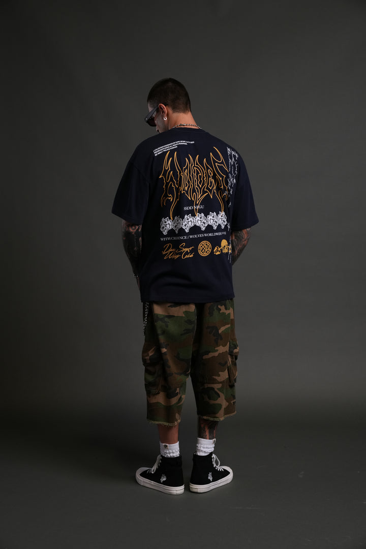 With Credence V2 "Premium" Oversized Tee in Navy