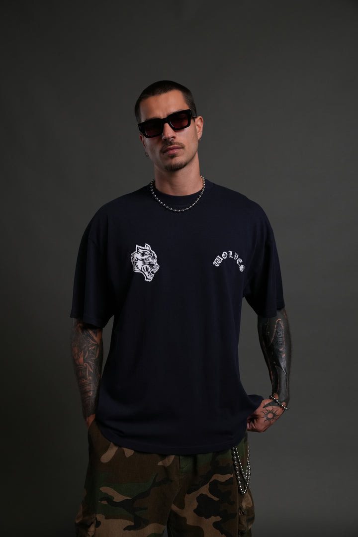 With Credence V2 "Premium" Oversized Tee in Navy