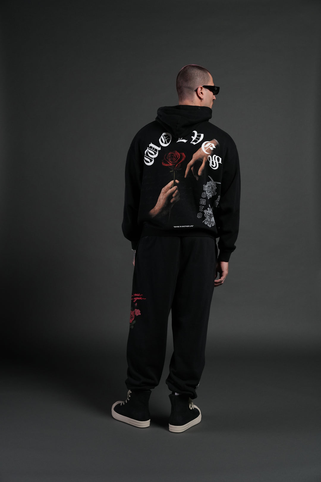 Crossed Hearts "Pierce" Hoodie in Black