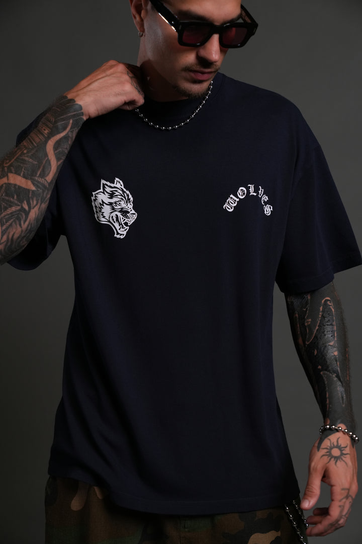 With Credence V2 "Premium" Oversized Tee in Navy