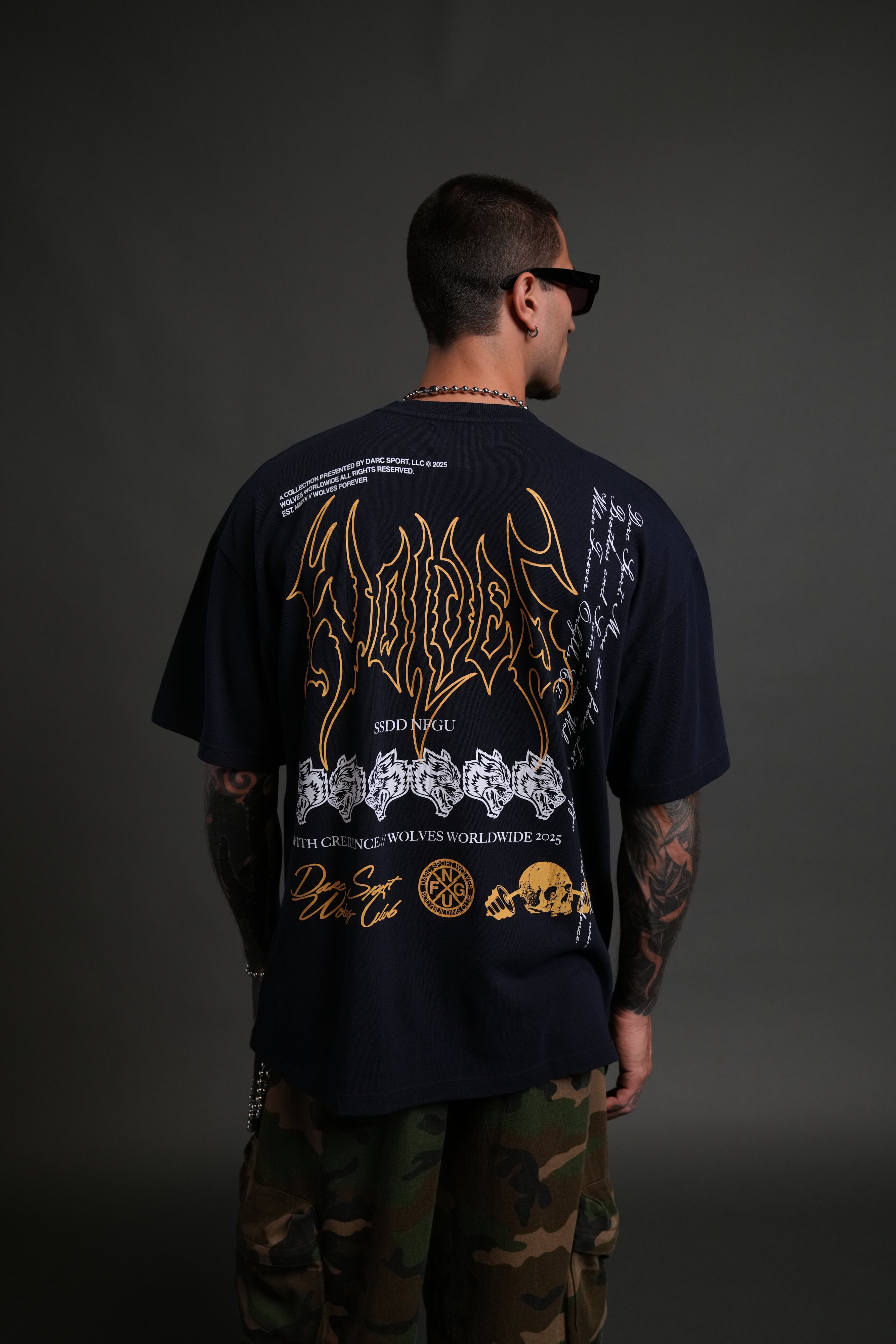 With Credence V2 "Premium" Oversized Tee in Navy