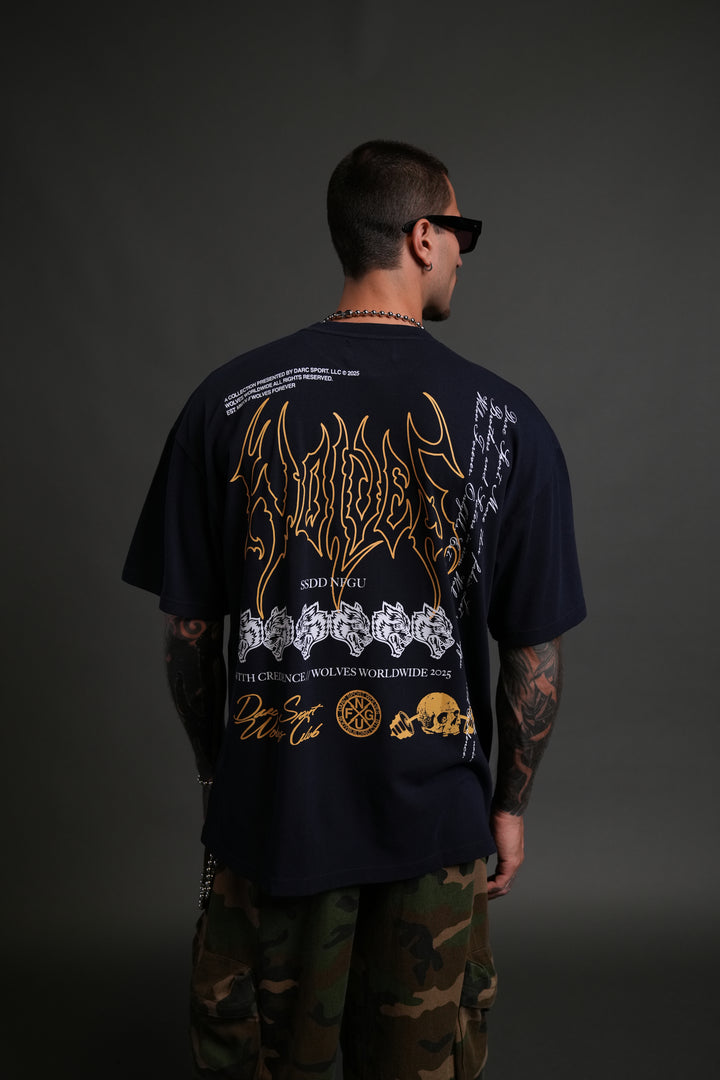 With Credence V2 "Premium" Oversized Tee in Navy