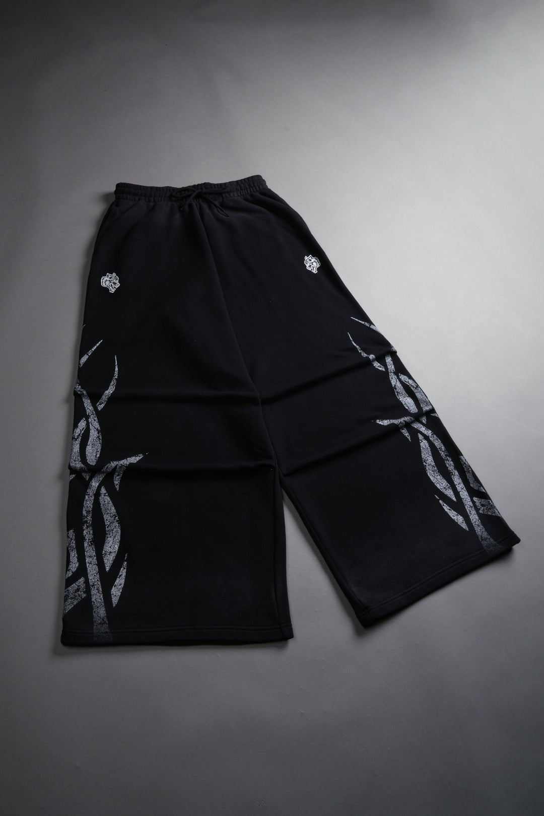 Finite Flame She Mia Cargo Sweat Pants in Black Drift Wash