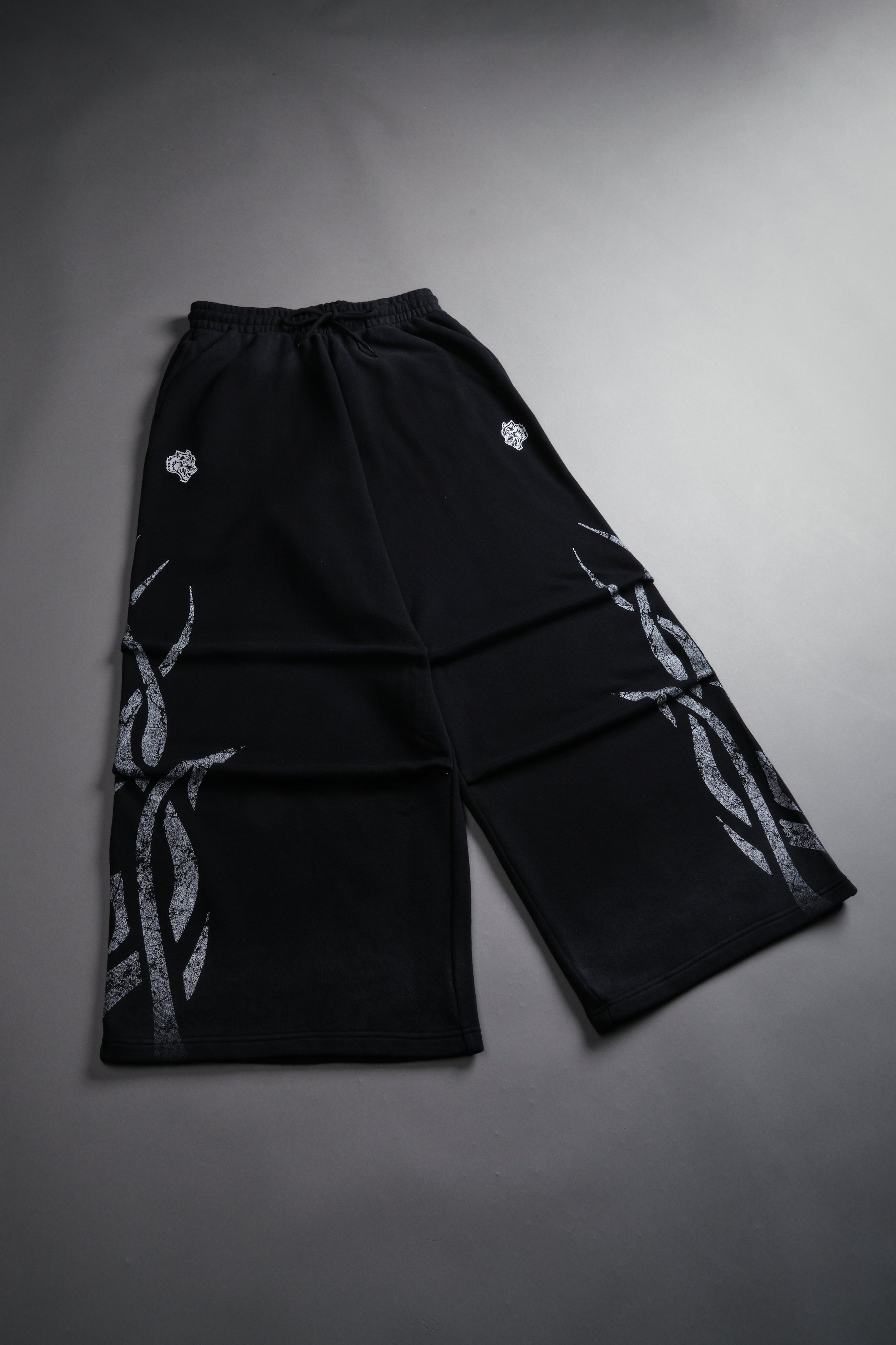 Finite Flame She Mia Cargo Sweat Pants in Black Drift Wash