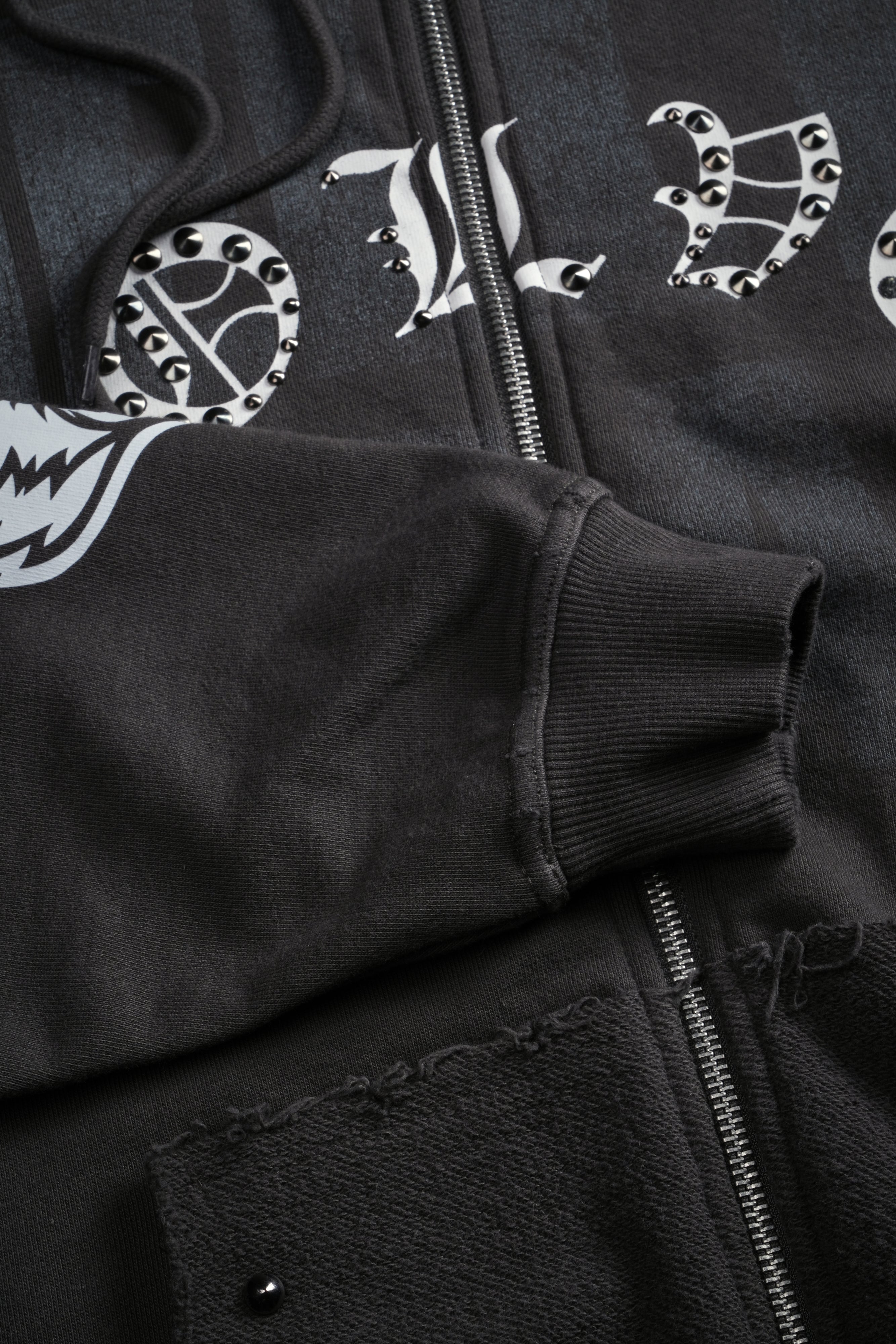 Hell is Real Grunge "Moatis" Zip Hoodie in Wolf Gray