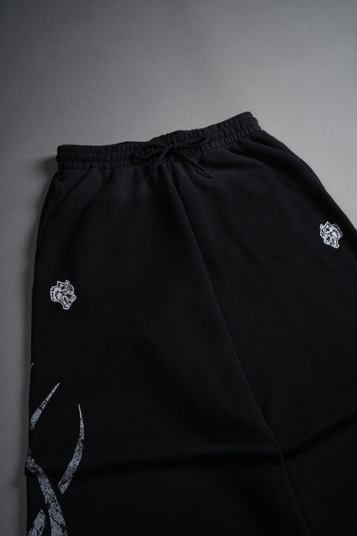 Finite Flame She Mia Cargo Sweat Pants in Black Drift Wash