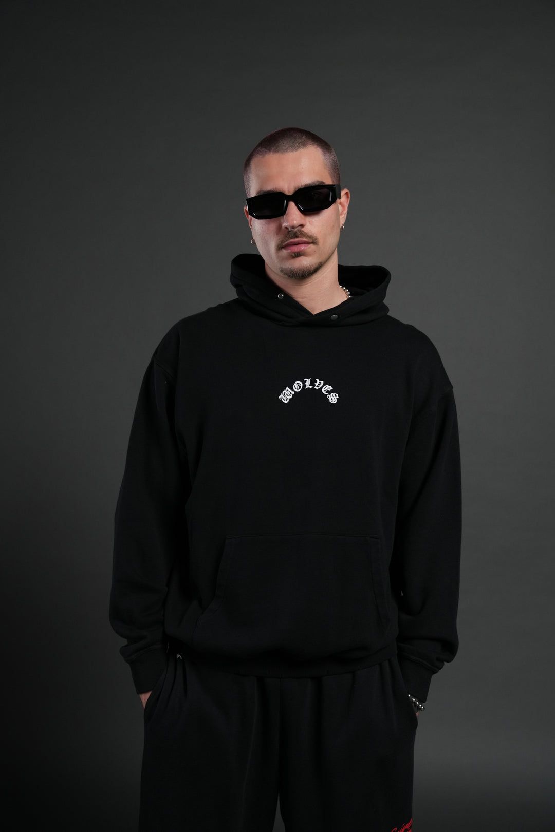 Crossed Hearts "Pierce" Hoodie in Black