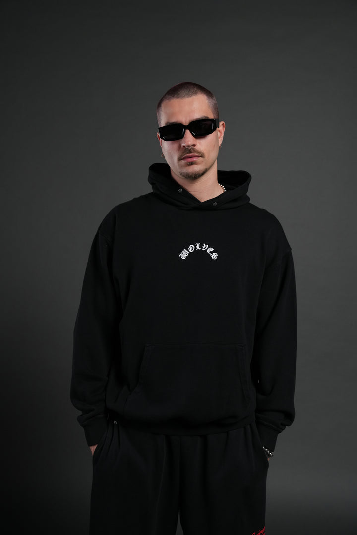 Crossed Hearts "Pierce" Hoodie in Black