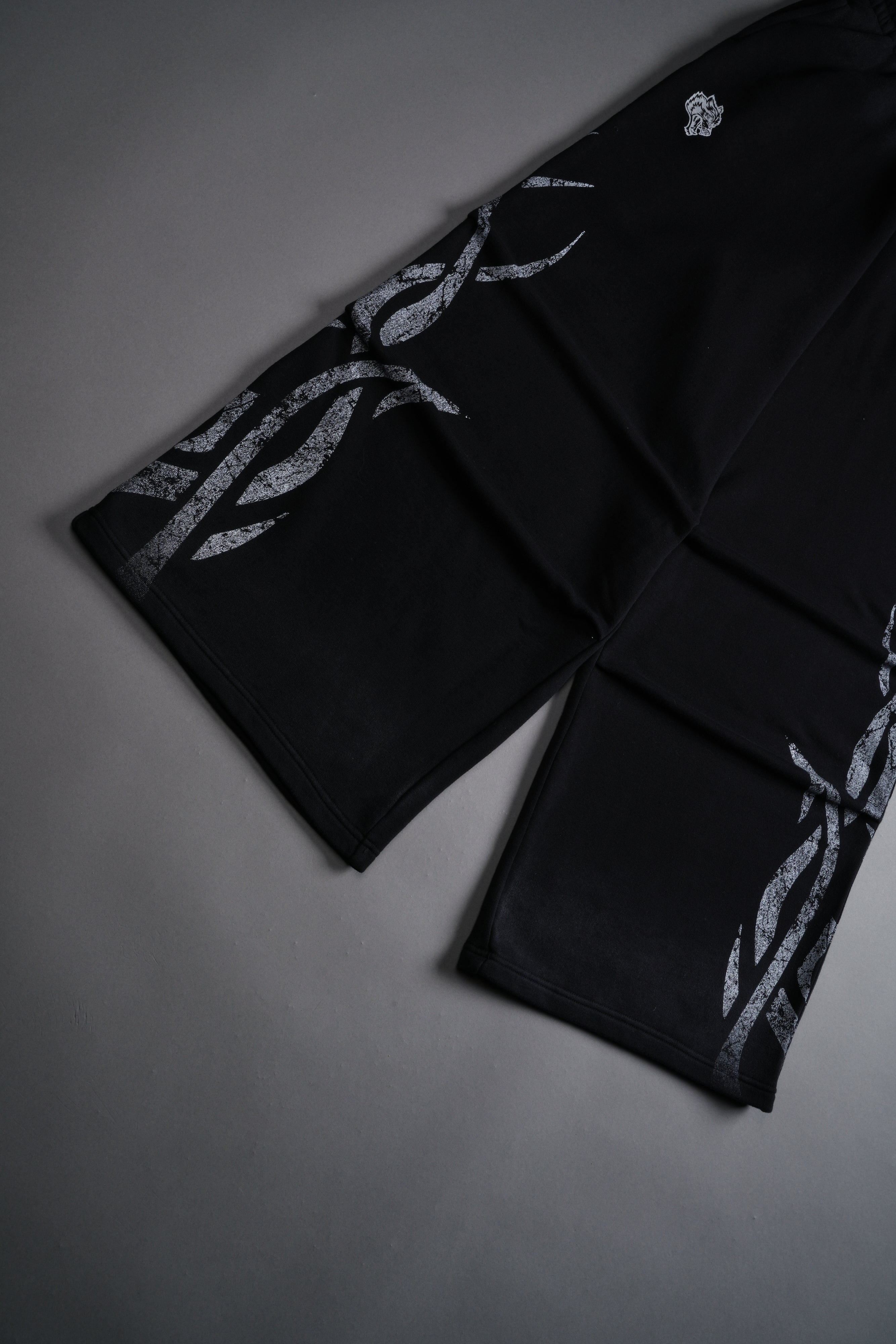 Finite Flame She Mia Cargo Sweat Pants in Black Drift Wash
