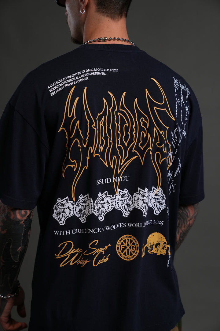 With Credence V2 "Premium" Oversized Tee in Navy