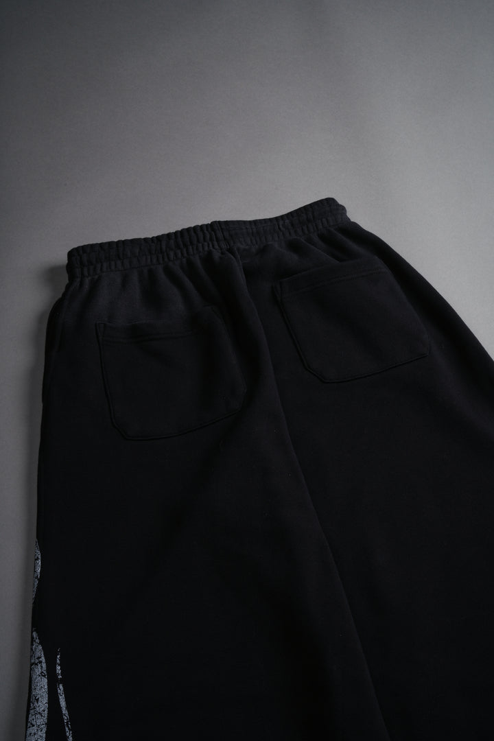 Finite Flame She Mia Cargo Sweat Pants in Black Drift Wash