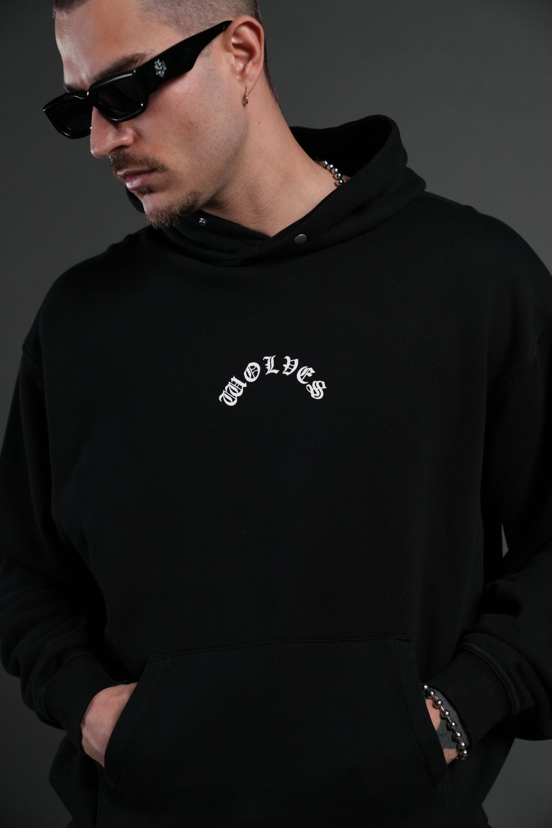 Crossed Hearts "Pierce" Hoodie in Black
