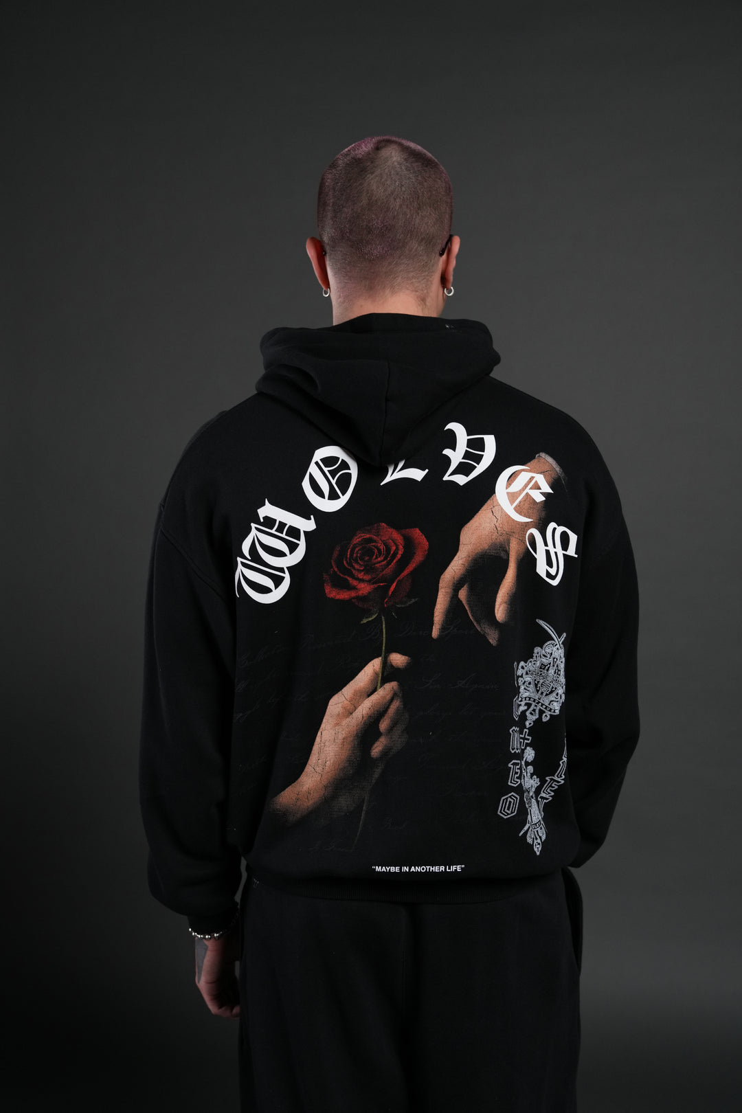 Crossed Hearts "Pierce" Hoodie in Black