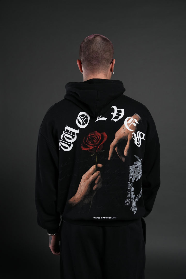 Crossed Hearts "Pierce" Hoodie in Black