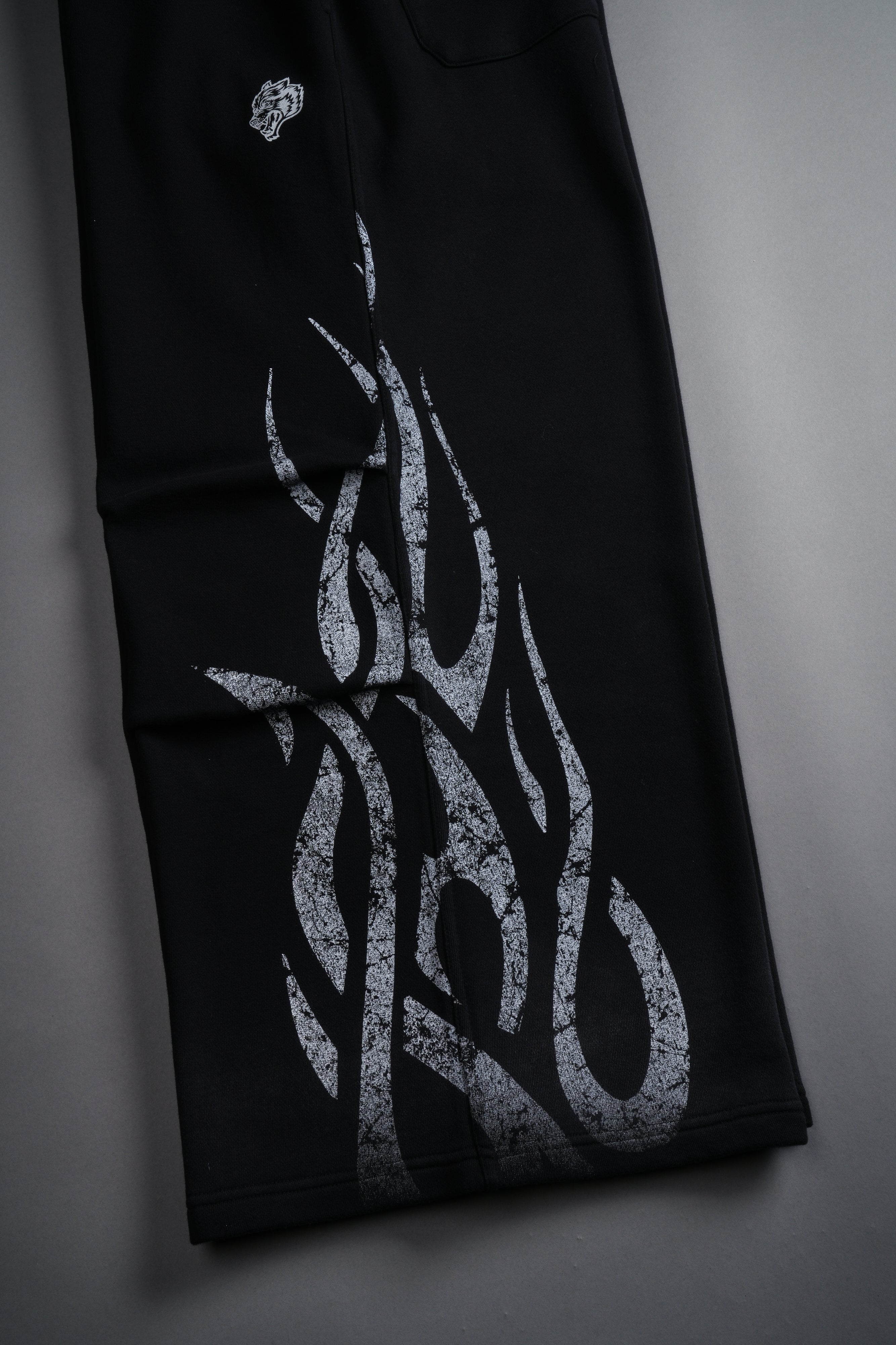 Finite Flame She Mia Cargo Sweat Pants in Black Drift Wash