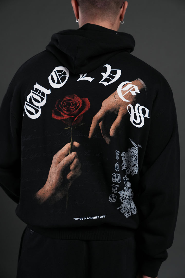 Crossed Hearts "Pierce" Hoodie in Black