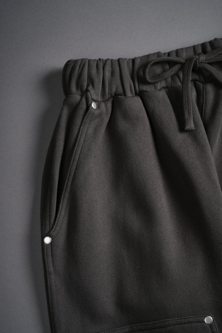 Finite Flame Rivet Fleece Sweat Pants in Wolf Gray