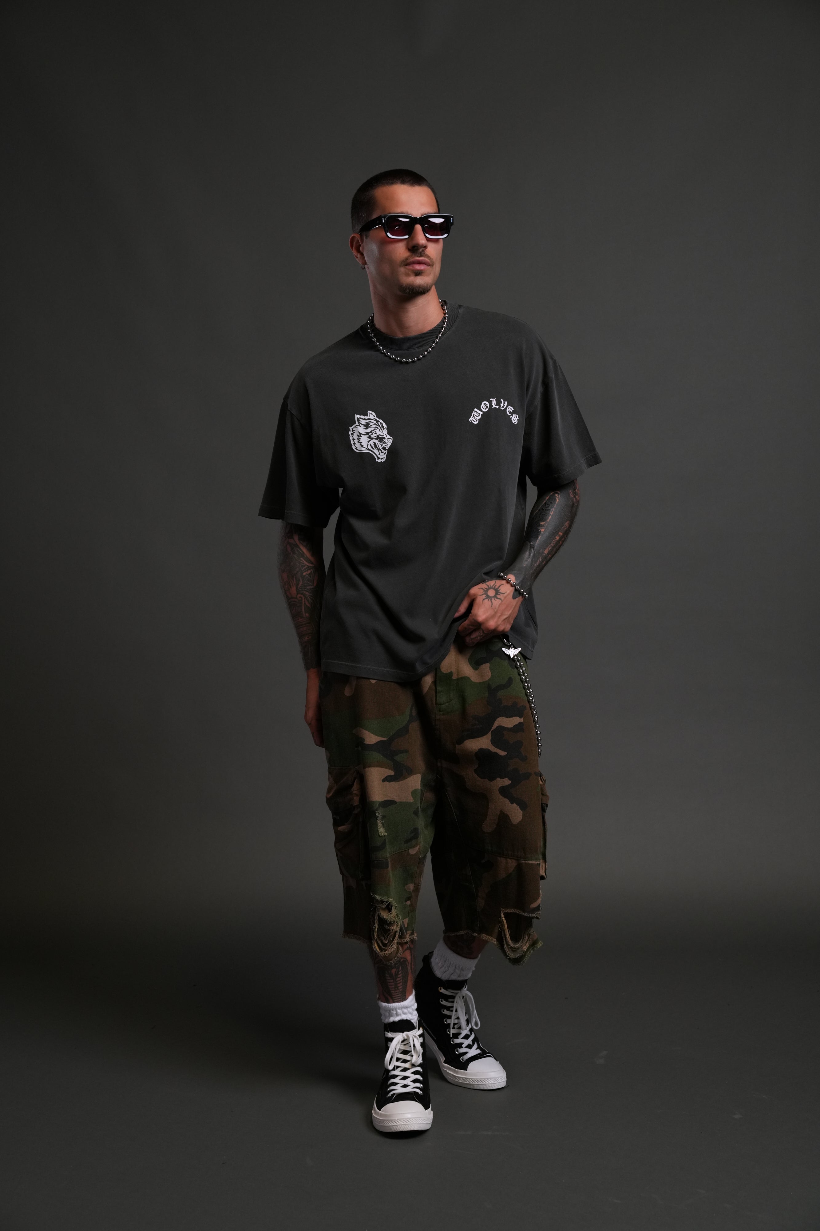 With Credence V2 "Premium" Oversized Tee in Wolf Gray