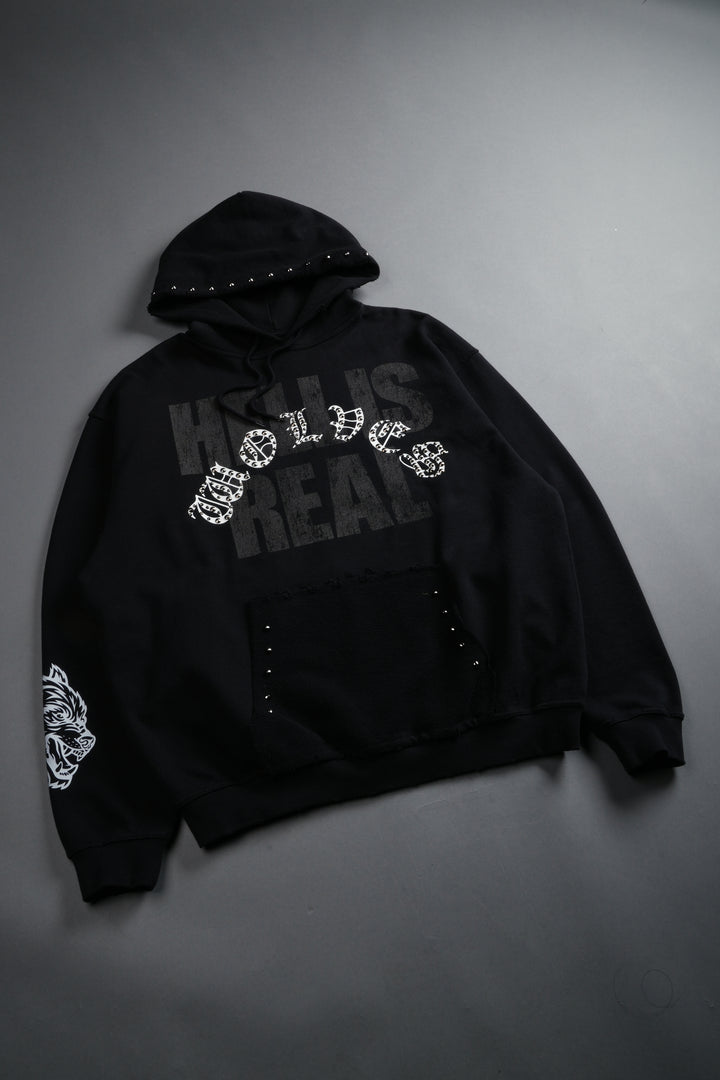 Hell is Real Grunge "Moatis" Hoodie in Black